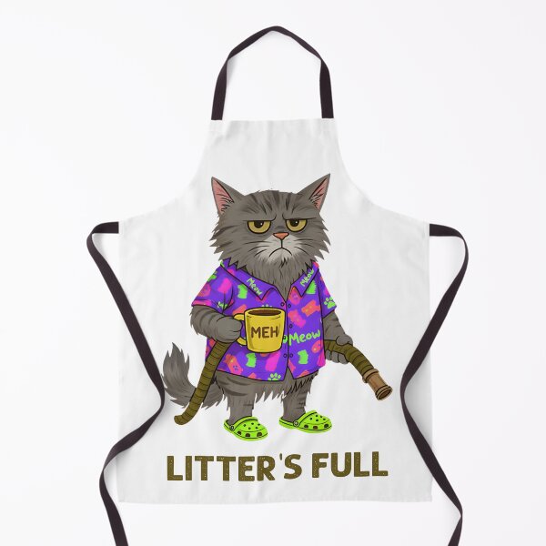 Item preview, Litter’s Full Grumpy Cat Coffee Humor Illustration designed and sold by PuffStudios.