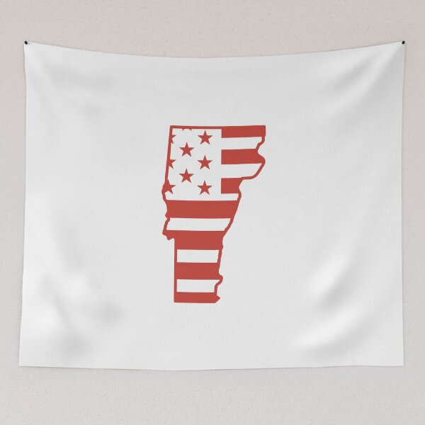 Item preview, Vermont USA Flag Silhouette – Stars and Stripes State Outline designed and sold by Paper Drip.