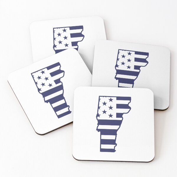 Item preview, Vermont USA Flag Silhouette – Stars and Stripes State Outline designed and sold by Paper Drip.
