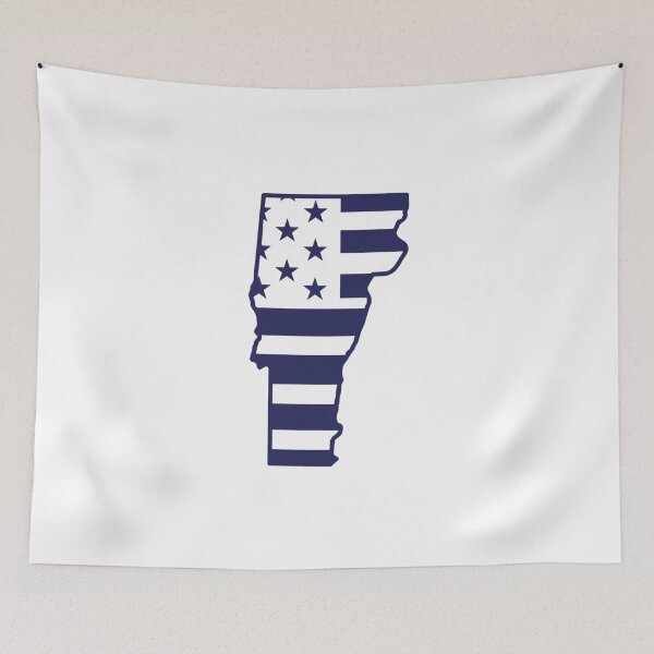 Item preview, Vermont USA Flag Silhouette – Stars and Stripes State Outline designed and sold by Paper Drip.