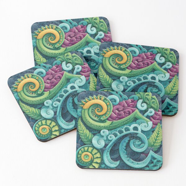 Item preview, New Zealand Māori Paua Pattern Koru Design 757 designed and sold by GrinGalore.