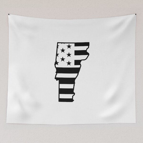 Item preview, Vermont USA Flag Silhouette – Stars and Stripes State Outline designed and sold by Paper Drip.