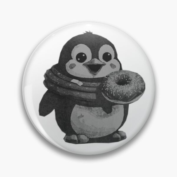 Item preview, Cute Kawaii Penguin with Donut designed and sold by kinpirks.