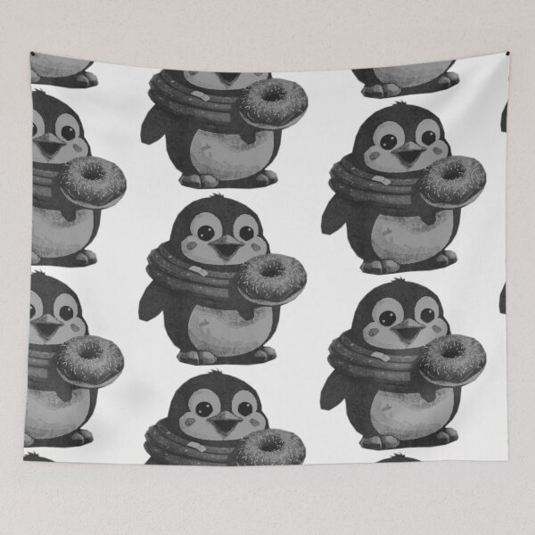 Item preview, Cute Kawaii Penguin with Donut designed and sold by kinpirks.