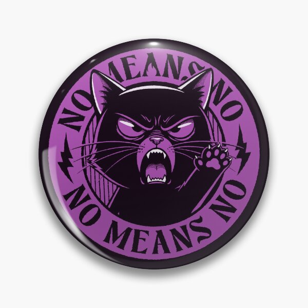 Item preview, No Means No Angry Cat - Feminist Consent Culture designed and sold by sXe-art.