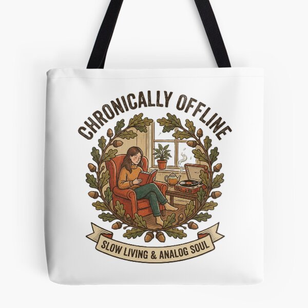 Item preview, Chronically Offline – Slow Living & Analog Soul Cozy Reading Design designed and sold by KERK Art and Design.