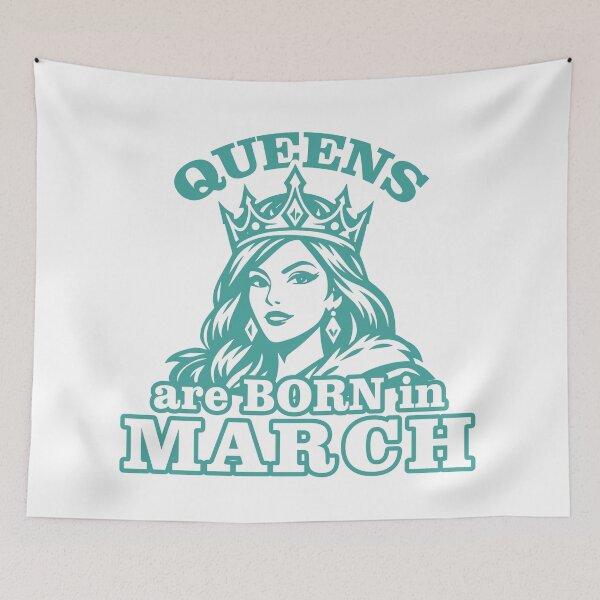 Item preview, Queens Are Born in March – Birthday Queen Crown Illustration designed and sold by TipTop GFX.