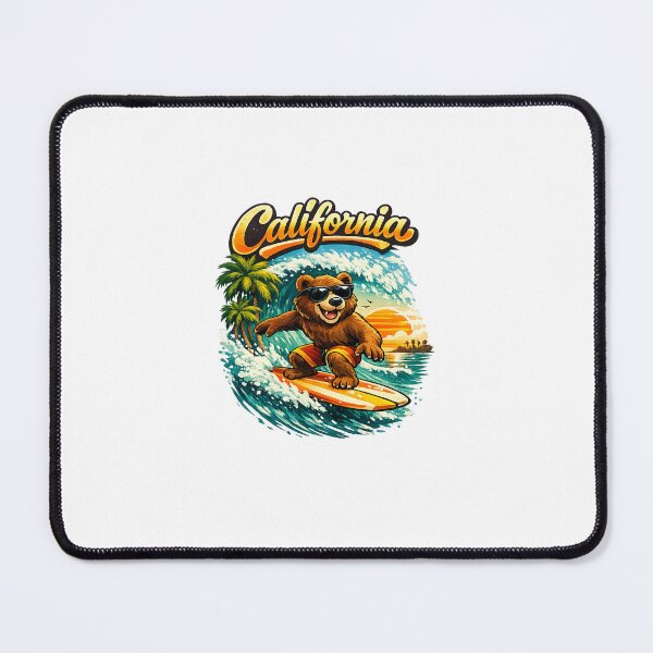 Item preview, Bear surfs in California sun designed and sold by Taoufik79-shop.