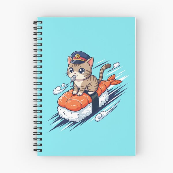 Item preview, Arte de anime de gato conductor de tren de sushi designed and sold by Teeflex.