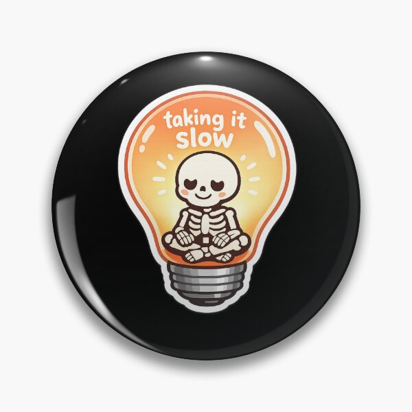 Item preview, Taking It Slow – Cute Skeleton Light Bulb Mental Health Sticker designed and sold by Sumit2592.