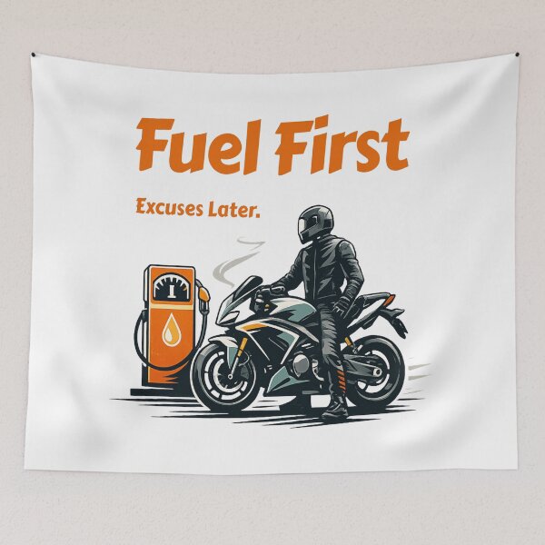 Item preview, Fuel First. Excuses Later. – Motorcycle Rider Mindset T-Shirt designed and sold by RMTrendy.