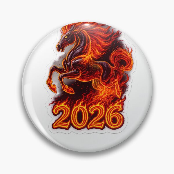 Item preview, Year of the Fire Horse 2026 - Powerful Flame Stallion Sticker Art designed and sold by etuvibes.