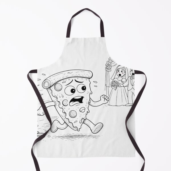 Item preview, Runaway Pizza – Funny Wedding Panic Illustration, Commitment Issues, Cold Feet Meme designed and sold by ComedyInkFactor.