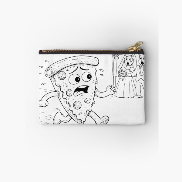 Item preview, Runaway Pizza – Funny Wedding Panic Illustration, Commitment Issues, Cold Feet Meme designed and sold by ComedyInkFactor.