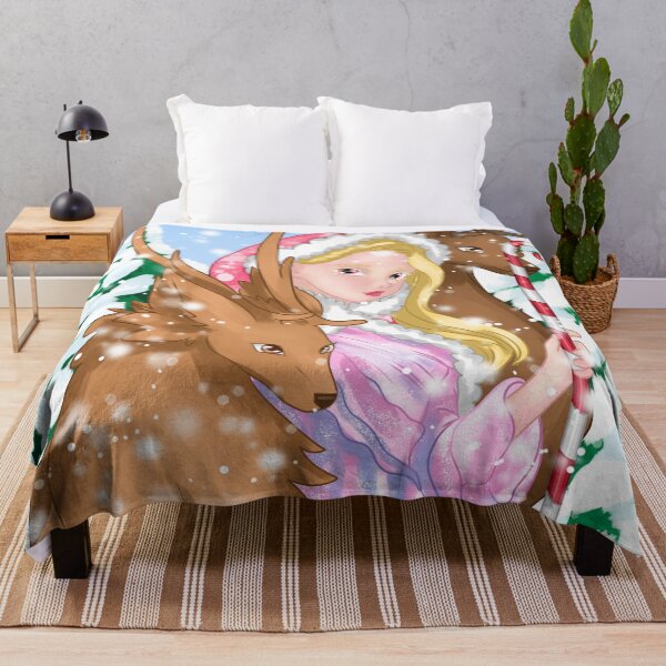 Item preview, Girl with christmas deers designed and sold by "mariadreamart".