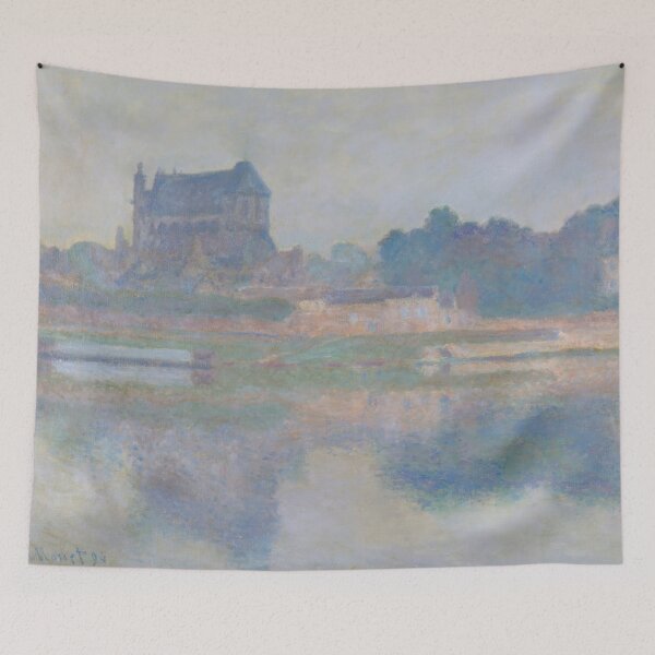 Item preview, Leglise De Vernon Temps Gris by Claude Monet: Tranquil Impressionist Poster designed and sold by artofuniverse.