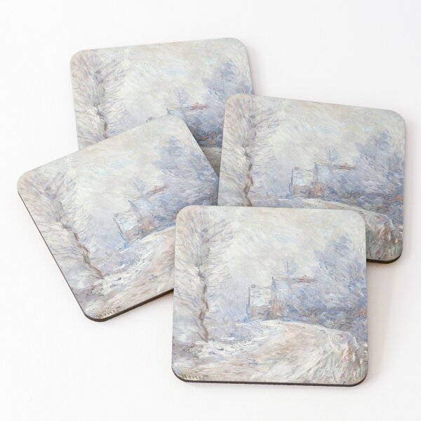 Item preview, Lentree De Giverny Sous La Neige by Claude Monet: Impressionist Winter Landscape designed and sold by artofuniverse.