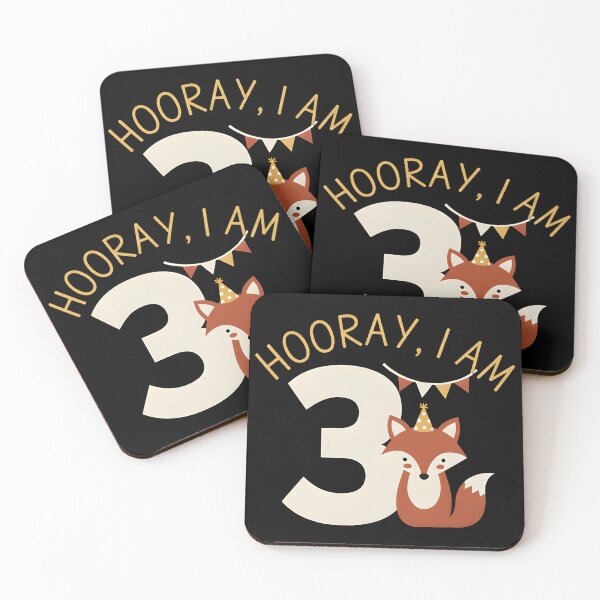 Item preview, Hooray, I'm 3! Sweet Fox, Birthday! designed and sold by Fuechse.