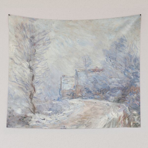 Item preview, Lentree De Giverny Sous La Neige by Claude Monet: Impressionist Winter Landscape designed and sold by artofuniverse.