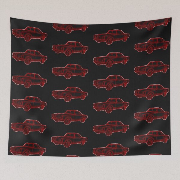 Item preview, Neon Red Classic Mercedes Line Art | Retro Luxury Car Illustration designed and sold by drdoodle92 Art.