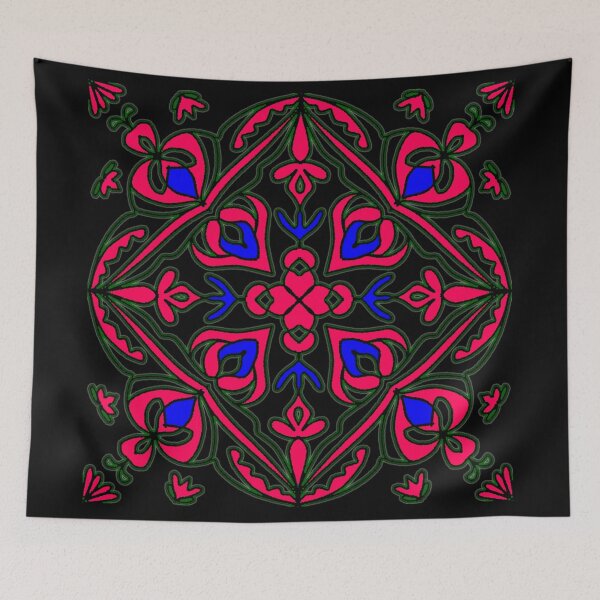 Item preview, Geometric Heart and Floral Diamond Pattern designed and sold by nighttime1990.