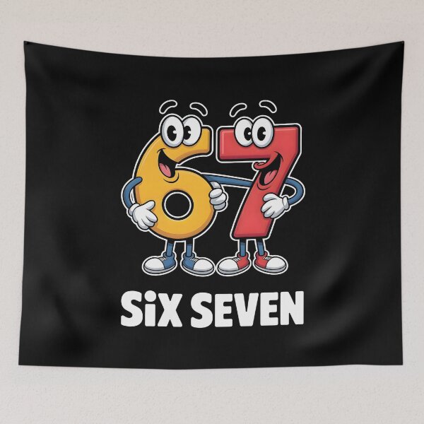 Item preview, Six Seven Cartoon Numbers designed and sold by CalmDownZone ⭐️⭐️⭐️⭐️⭐️.