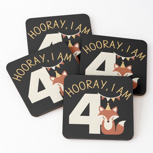 Item preview, Hooray, I'm 4! Sweet fox, birthday! designed and sold by Fuechse.