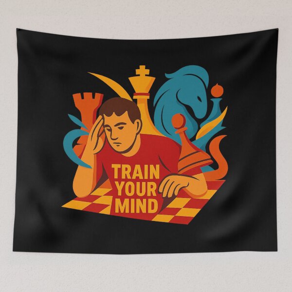 Item preview, Train Your Mind - Abstract Chess Sports Illustration designed and sold by MKreative Studio.