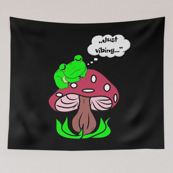 Item preview, Frog on Mushroom – Just Vibing  designed and sold by MargoMalej.