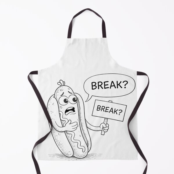 Item preview, Break?” Funny Hot Dog Cartoon – Burnout Work Break Meme, Office Humor Line Art designed and sold by ComedyInkFactor.