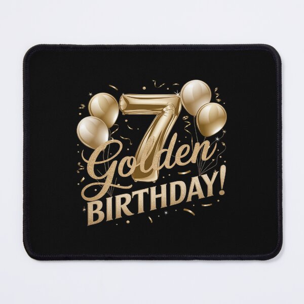 Item preview, 7th Golden Birthday Balloons 7 Year Old B-day designed and sold by MarryIsMonth.