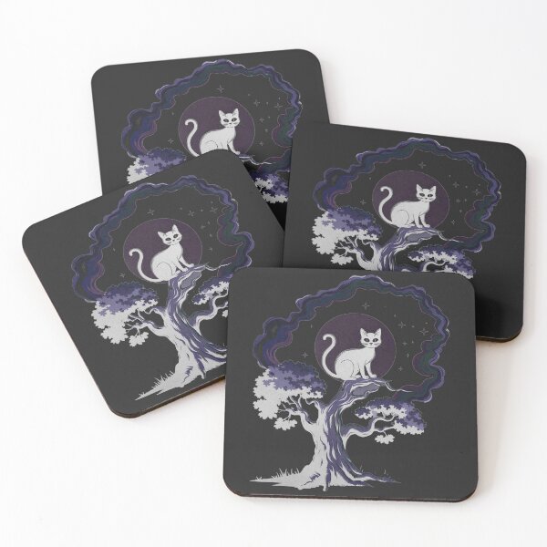 Item preview, Ethereal Goth Cat – Moonlit Purple Anime Kitty and Mystic Tree designed and sold by AldenTees.