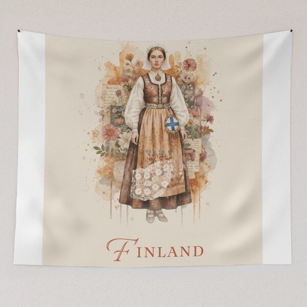 Item preview, Threads of Heritage: Finnish Elegance in Bloom designed and sold by ForeverPrintsOK.