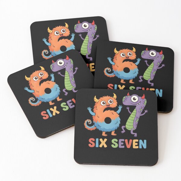 Item preview, Six Seven Monster Characters – Funny Cartoon Design designed and sold by CalmDownZone ⭐️⭐️⭐️⭐️⭐️.