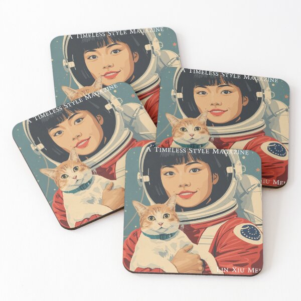 Item preview, Japanese Girl Astronaut Cat designed and sold by Vintage City.