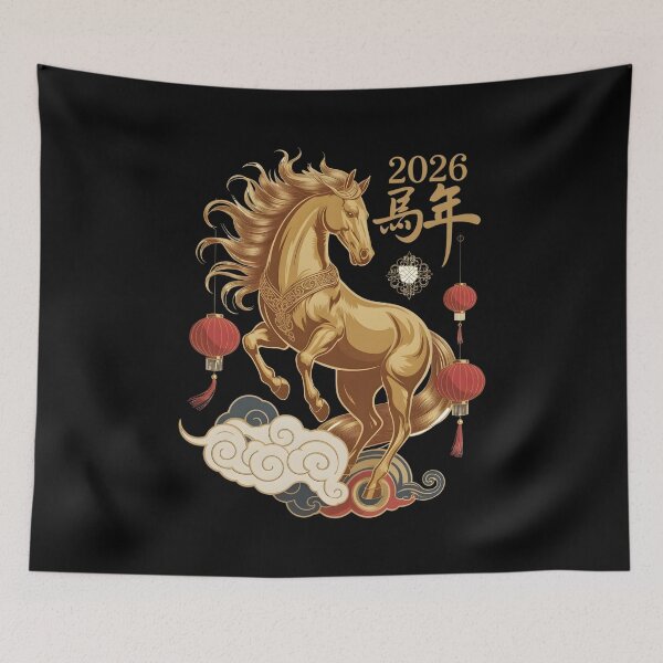 Item preview, 2026 Year of the Horse – Fire Red Chinese New Year Design designed and sold by CalmDownZone ⭐️⭐️⭐️⭐️⭐️.