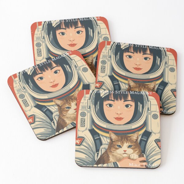 Item preview, Japanese Anime Girl Astronaut Cat designed and sold by Vintage City.