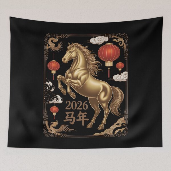 Item preview, 2026 Year of the Horse – Chinese New Year Artwork designed and sold by CalmDownZone ⭐️⭐️⭐️⭐️⭐️.