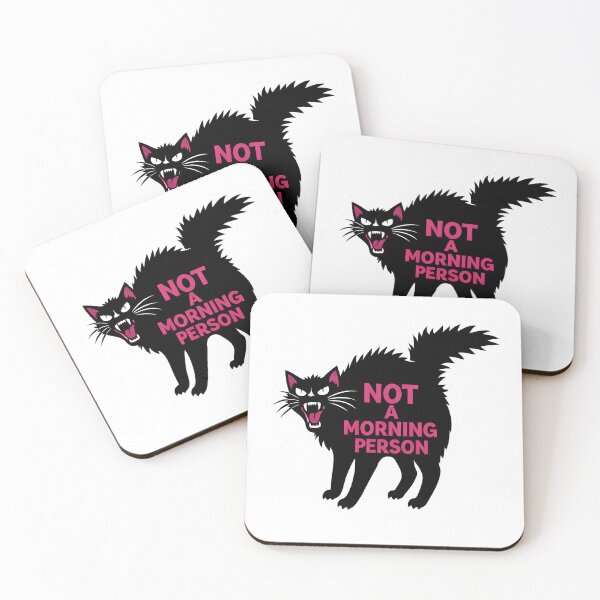 Item preview, Not a Morning Person Angry Black Cat – Grumpy Cat Humor Night Owl Design designed and sold by GiftsCreek.