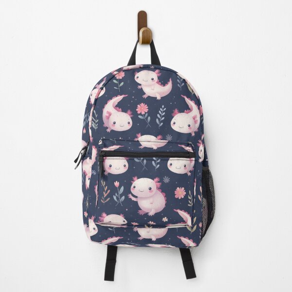Item preview, Kawaii Axolotl Floral Seamless Pattern – Midnight Navy Pastels designed and sold by Blinkwater Designs.