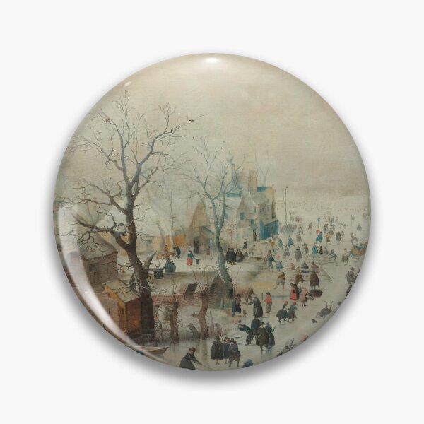 Item preview, Vintage Winter Skating Landscape Art Print designed and sold by SavageVision.