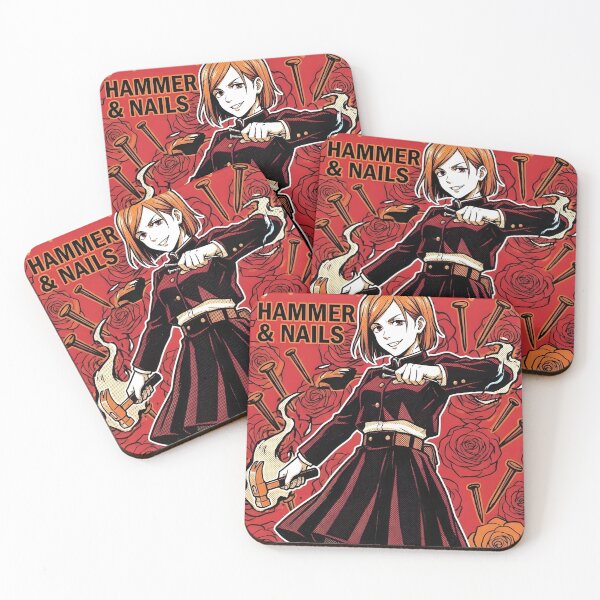 Item preview, Hammer and Nails Anime Girl - Orange Hair Warrior Art designed and sold by MugenAnime.