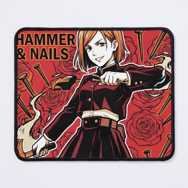 Item preview, Hammer and Nails Anime Girl - Orange Hair Warrior Art designed and sold by MugenAnime.