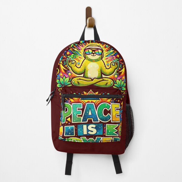 Item preview, Peace Is Power Psychedelic Zen Sloth – Calm Energy With Chaotic Colors designed and sold by tee.crush.