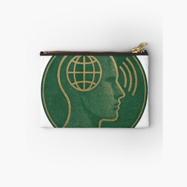 Item preview, Gold line coin emblem with profile, globe grid, and signal waves designed and sold by Creative88Art.