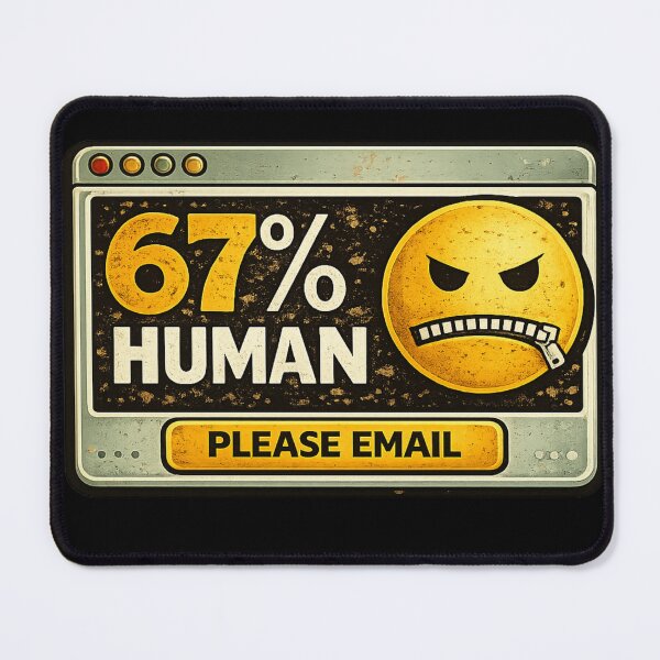Item preview, 67% Human Please Email – Funny Introvert Tech Humor Retro Design designed and sold by MORIANZPOD.
