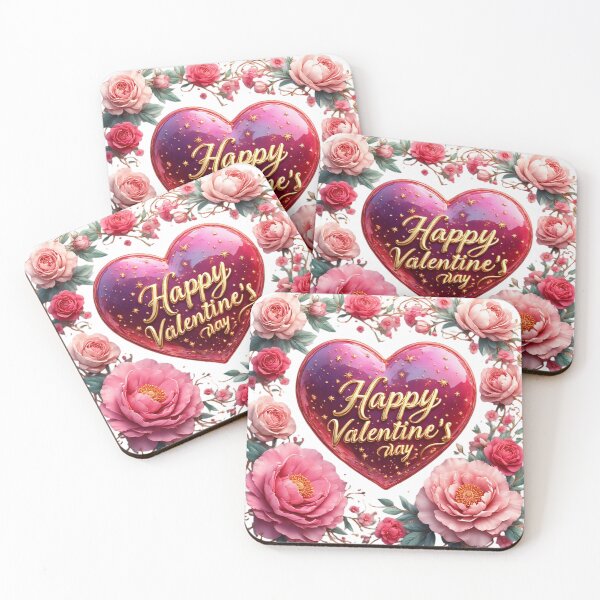 Item preview,  Happy Valentine's Day Heart with Peonies designed and sold by newvisionart191.