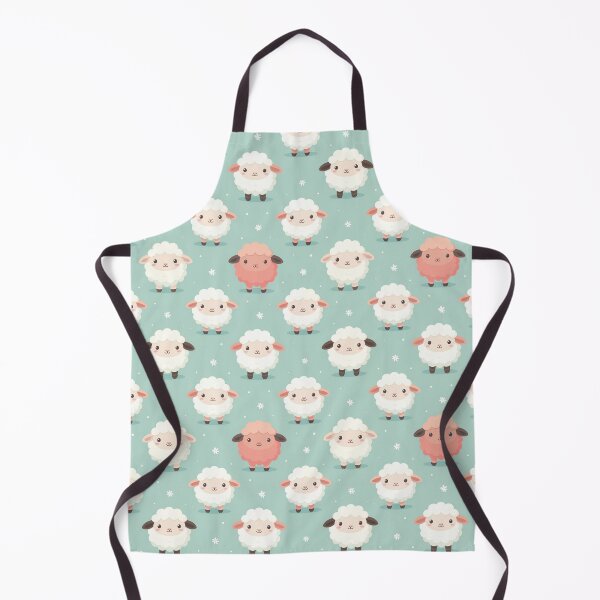Item preview, Kawaii Lamb Seamless Pattern – Cute Sheep & Daisies on Mint designed and sold by CreativeGarage.