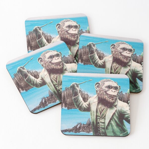 Item preview, Monkey, glass, city, town, blue sky designed and sold by NessArtByEwa.