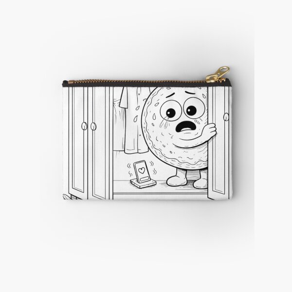 Item preview, Waiting for a Message” Sad Donut Cartoon – Dating Anxiety, Ghosting Humor Line Art designed and sold by ComedyInkFactor.